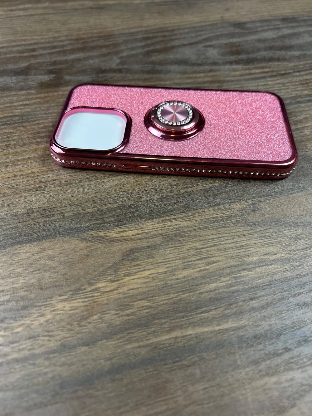 Pink Glitter Protective Phone Case with Ring Holder